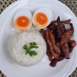 ข้าวหมูทอด+ไข่ต้ม