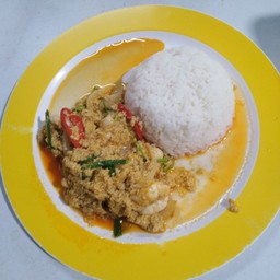 ข้าวราด  ผงกระหรี่หมึก