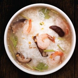 ข้าวต้มกุ้ง ไข่ลวก