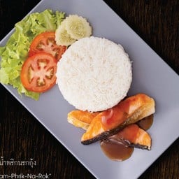 ข้าวปลาแซลมอนราดซอส (ปกติ)