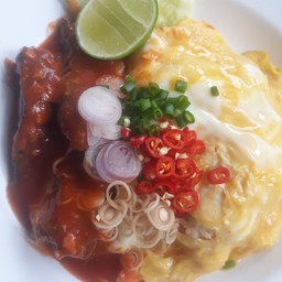 ข้าวไข่ข้น ยำปลากระป๋อง