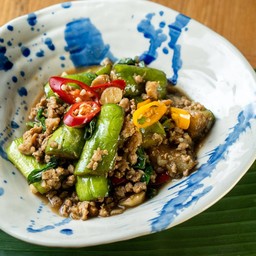 ผัดมะเขือยาวหมูสับปลาเค็ม