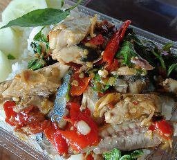 ข้าวผัดปลาทูใบโหระพา