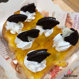ขนมปังปิ้ง+วิปครีม+โอริโิอ้