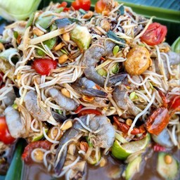 ตำซั่วปูปลาร้ากุ้งสด