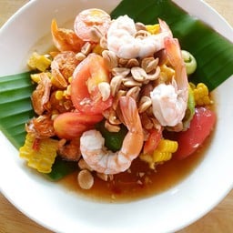 ตำข้าวโพดกุ้งสด-กุ้งลวก
