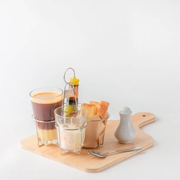 Setขนมปัง1แผ่น+เครื่องดื่ม+ไข่ลวก