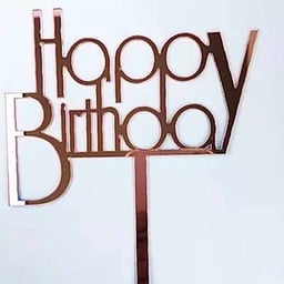 ป้าย HBD สีชมพู ตัวพิมพ์ อะคริลิค 01