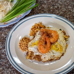 วุ้นเส้น (กุ้งสด) (ไข่คู่)+กุ้งแห้งทอด