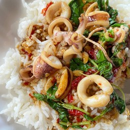 ข้าวกระเพราหมึก