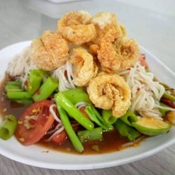ตำซั่วผักบุ้งลวกแคปหมู