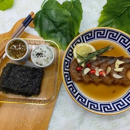 กุ้งดองซีอิ๊วญี่ปุ่น set พร้อมสาหร่ายกับข้าว