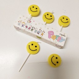 เทียนปักเค้ก รูปหน้ายิ้ม 1 ชิ้น