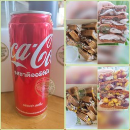 บ้าบิ่นมะพร้าว-มะพร้าวข้าวโพด กล่องเล็ก คู่กับโค้ก