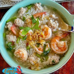 ข้าวต้มกุ้ง และ หมูสับ
