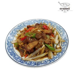 ผัดขิง หมูกรอบ