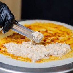 เครปพริกเผาหมูหยอง - chili paste with pork floss crepe