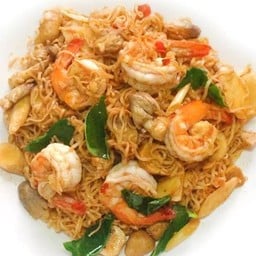 (กับข้าว) ผัดวุ้นเส้นชะอมกุ้ง