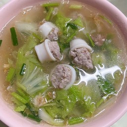 แกงจืดปลาหมึกยัดไส้(ถ้วย) (พันมือVSหัวใจนางเล่นน้ำ)