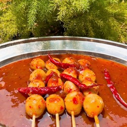 ลูกชิ้นปิ้ง หมูแท้ๆ แบบ4ไม้