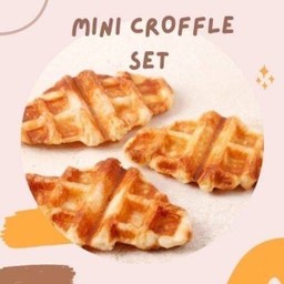 (New) Mini Croffle Set มินิครัฟเฟิลอบร้อน 3 ชิ้น  ทานคู่เมเปิ้ลไซรัป