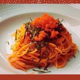 สปาเกตตี้ ผัดซอสสไปซี่โคชูจัง ลาวาไข่กุ้ง