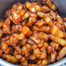 หมูหวาน กับข้าว