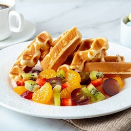 วาฟเฟิลผลไม้รวม