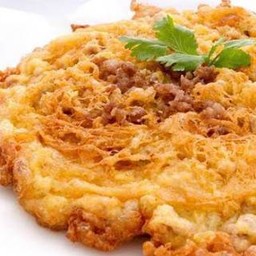 ไข่เจียวไม่ใส่เนื้อสัตว์(ราดข้าว)ไข่2ฟอง