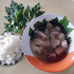 ชุดต้มเลือดหมูจิงจูฉ่าย พร้อม ข้าวหอมมะลิ+เก๊กฮวย