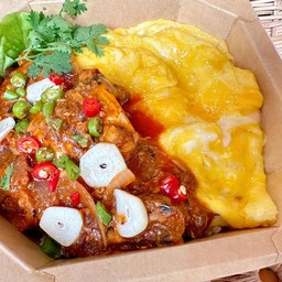 ข้าวไข่ข้น+กะเพราปลากระป๋อง