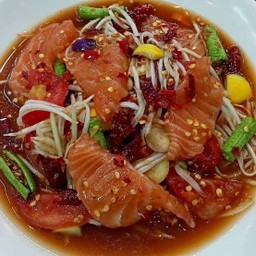 ชุดAA(ตำแซลมอน+แคปหมู+ขนมจีน)