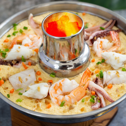 ไข่ตุ๋นทะเลรวม Mixed seafood poached eggs