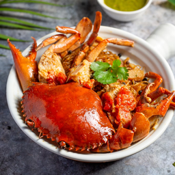 ปูไข่อบวุ้นเส้น Crab potted with vermicelli