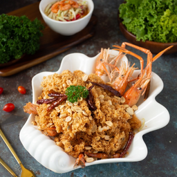 ยำกุ้งฟู Spicy Shrimp Salad