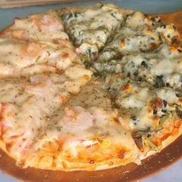 [อร่อยซ่ากับโค้ก] ผักโขมซีฟูด M +  โค้ก ออริจินัล (ขวด)