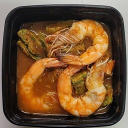 K-901 แกงส้มกุ้งสดชะอมทอด (กับข้าว ถ้วยใหญ่)