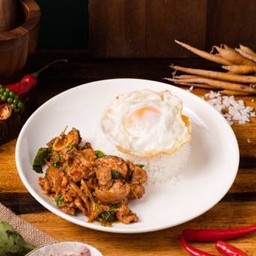 ข้าวหมูป่าผัดเผ็ด