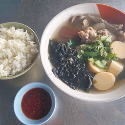 ชุดต้มเลือดหมูตำลึง+เต้าหู้ไข่+สาหร่าย พร้อมข้าวหอมมะลิ