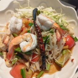 ยำขนมจีน กุ้ง, หมูยอ