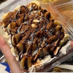 ปังปิ้งวิปครีม + กล้วยภูเขาไฟ