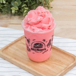 นมชมพู ปั่น Pink Milk Smoothie 