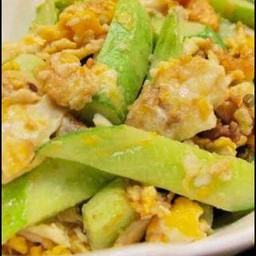 ข้าวราดแตงกวาผัดไข่