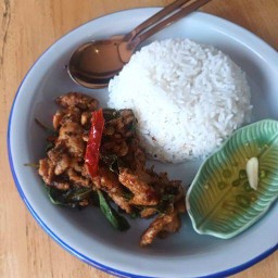 กะเพราหมูชิ้น