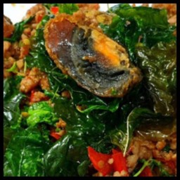 กระเพราไข่เยี่ยวม้าราดข้าว