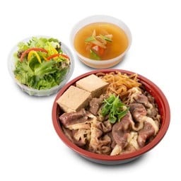 ชุดเซตข้าวหน้าสุกี้ยากี้เนื้อ US พร้อมทานสำหรับ 1 ท่าน