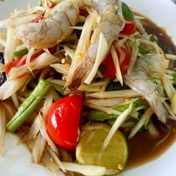 ตำปูปลาร้ากุ้งสด หรือ กุ้งสุก (ระบุได้ค่ะ)