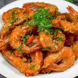 กุ้งคั่วพริกเกลือ (กับข้าว)