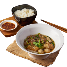 [อร่อยซ่ากับโค้ก] เกาเหลาธัญรสเนื้อ + ข้าว +  โค้ก 330ml