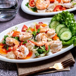 ยำไข่ยางมะตูมกุ้ง